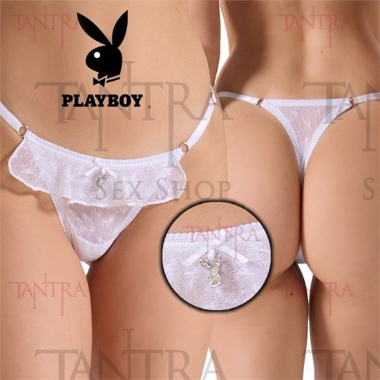 Colaless string de tul labrado blanca